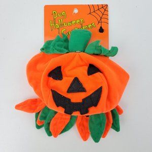 Halloween Dog Costume Pumpkin & Leaves Neckband